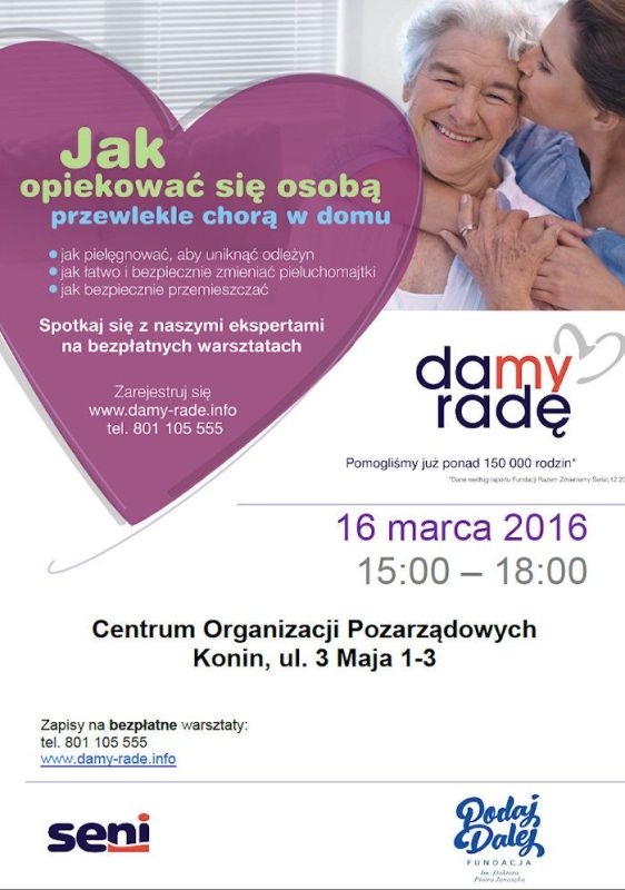 Bezpłatne warsztaty „Jak opiekować się osobą przewlekle chorą w domu?”